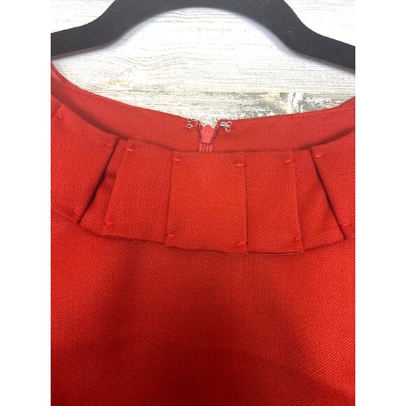 Badgley Mischka Women’s 8 Dark Orange Wool Lined Mini Cocktail Dress - Picture 4 of 7